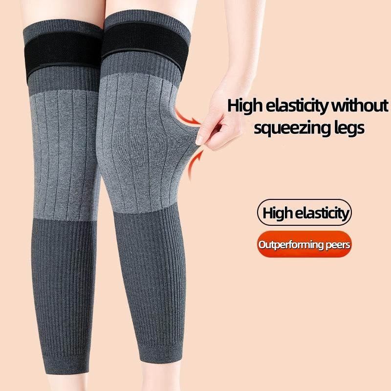 Winter Warm Thicken Cashmere Wool Knee Brace Support Pads Extended knee protector to keep warm for cold legs Leg Warmers  Knee Sleeves Unisex