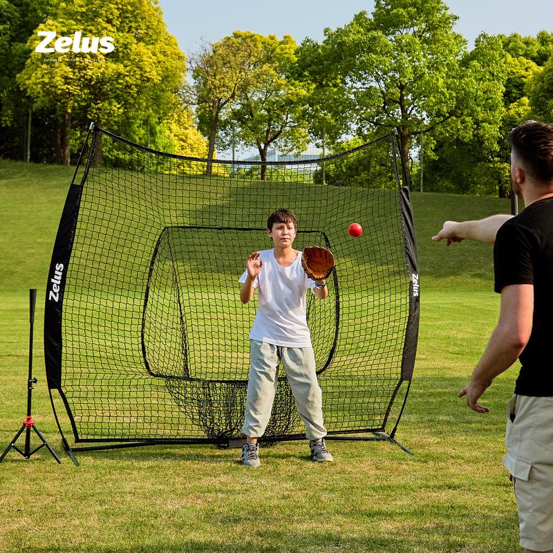 7×7 Baseball Net with Tee Kit, Portable Baseball Net for Hitting and Pitching, Softball Net with Tee, Carry Bag & Weighted Baseball new bat