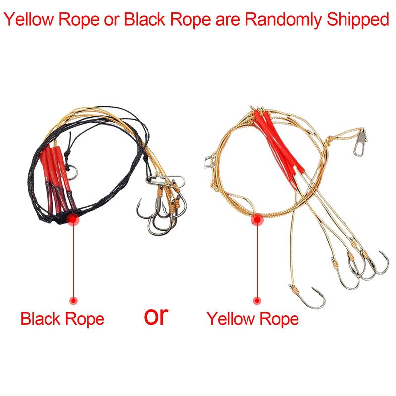 Random Color Anti-tangled Strong Fishing Hook Fishing Wire Set, Stainless Steel Leader Fishing Hook, Fishing String Rig with 5 Hooks, Anti Winding String Hook, Fishing Equipment, Fishing Gear, Christmas, Christmas Gift