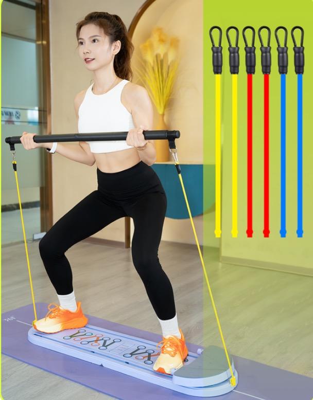 Multifunctional Push Up Board & Abs Training with Pilates Resistance Bands – Foldable Full Body Home Workout Equipment & Strength Training men & women