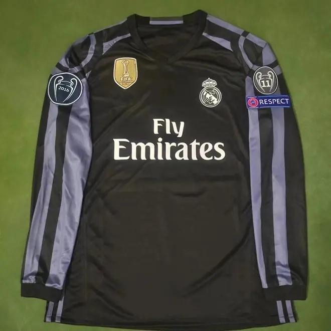 16-17 Season Champions League Edition Real Madrid Away Jersey Ramos Benzema Modric Ronaldo Soccer Jersey Set