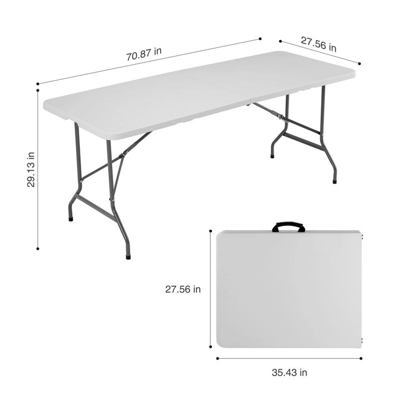 Sweet Furniture Folding Table Outdoor Indoor Heavy Duty Portable Table with Carrying Handle for Camping Picnic Party