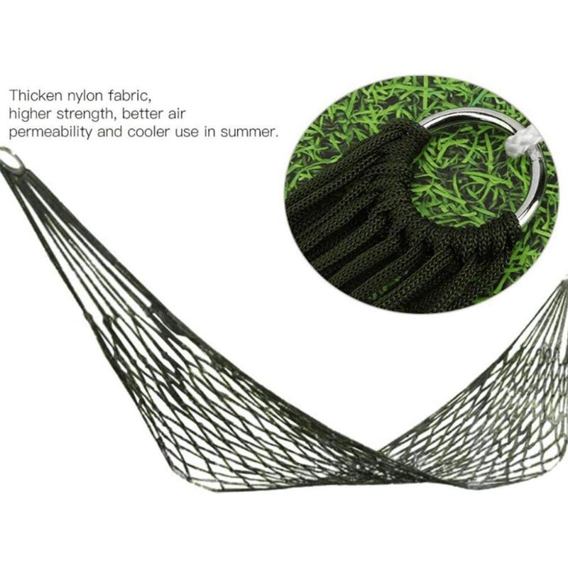 Single Nylon Hammock, Indoor and Outdoor Lightweight Hammock for Camping