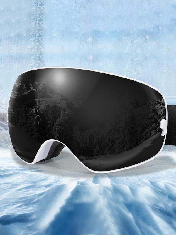 Unisex Sporty Flat Top Frame Ski Goggles, Uv Protection Anti-fog Skiing Goggles with Replaceable Lens, Fashionable Skiing Accessories for Outdoor Sports