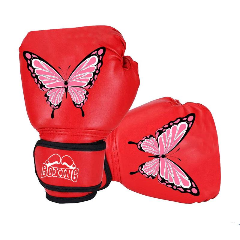 Professional Butterfly Pattern Boxing Gloves, 1 Pair PU Leather Training Gloves, Boxing Training Equipment for Women & Teenager, Sports & Outdoor Accessories, Christmas Gift