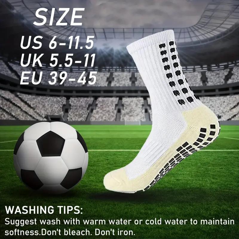 6 Pairs Mens Soccer Socks Grip Non-Slip Football Baseball Soccer Socks for Women Men's  Anti Slip Grip Pads Sports Athletic Socks