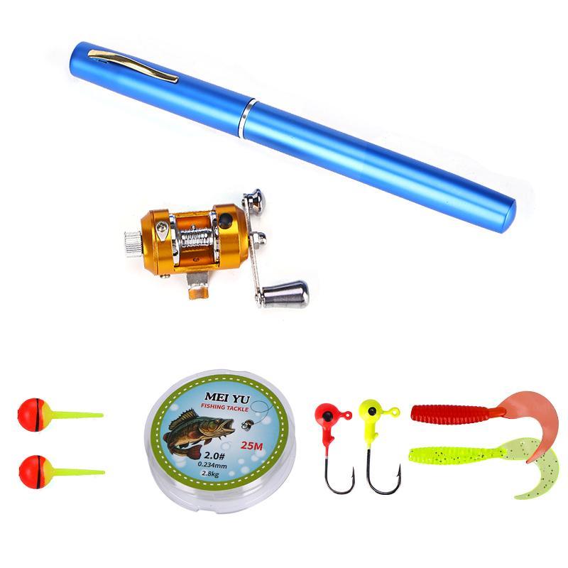 Portable Fishing Rod & Reel Set, 1 Set Mini Fishing Rod & Reel Set, Fishing Accessories for Outdoor Fishing, Fishing Supplies