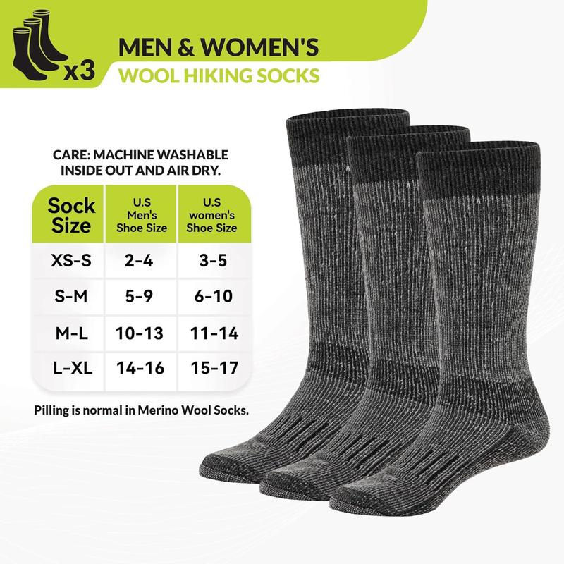 MEMORY OUTDOOR STORE Warm Wool Ski Socks for Winter, Thermal Moisture-Wicking Boot Socks, Shock-Absorbing Scrunch Track Socks, Anti-Odor & Shrink-Resistant Cold Weather Essentials