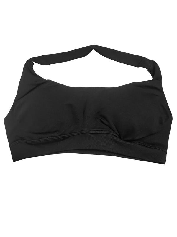 Women's Solid Backless Wireless Sports Bra, Breathable Comfortable High Stretch Yoga Bra, Ladies Sportswear for Indoor Outdoor Wear