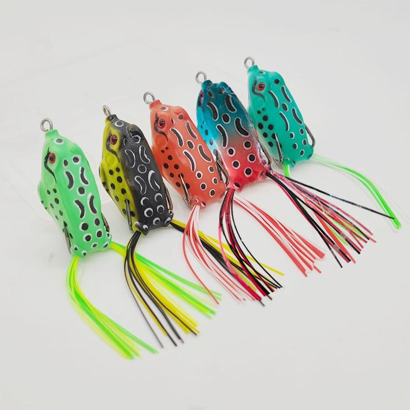 Bionic Frog Shaped Fishing Lure Kit, Realistic Frog Lures with Weedless Hooks, Fishing Accessories for Outdoor Fishing