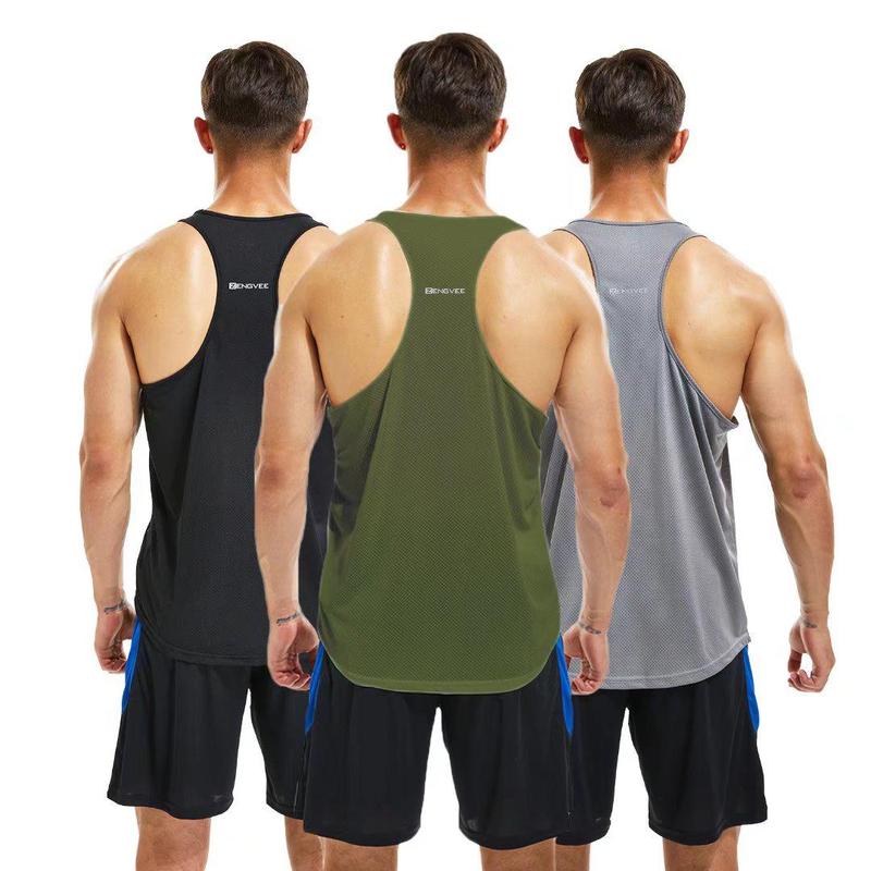 3 5 Pack Running Muscle Tank Top for Men Dry-suit Workout Sleeveless Tops Breathable Y-Back Shirts Training Bodybuilding Vests