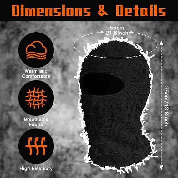 Balaclava Ski Mask for Men Women,2024 Warm Mask,Men gifts ideas,Funny Y2k Style Shiesty Mask Shaggy Knitted Full Face Ski Mask Windproof Neck Warmer