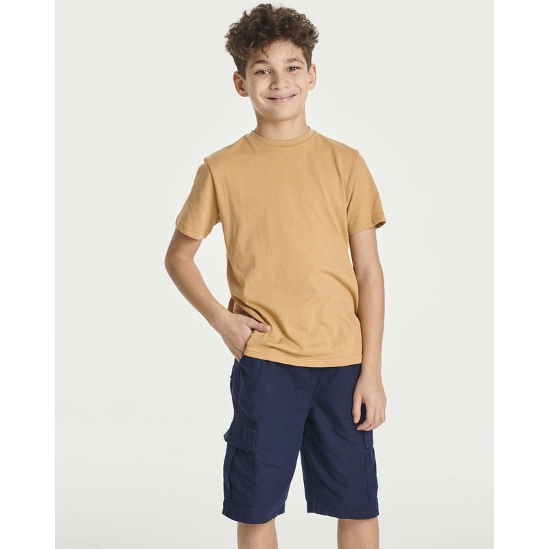 Real Essentials 5 Pack: Boys' Cotton Short Sleeve Crew Neck T-Shirts Outdoor (Ages 4-18)