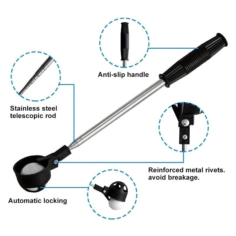 Portable Golf Ball Retriever, Professional Adjustable Telescopic Length Golf Ball Picker, Golf Ball Retriever Tool, Golf Accessories