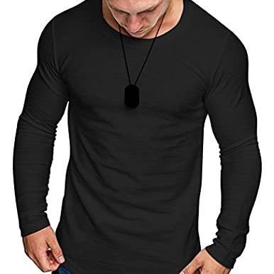 COOFANDY Men 2 Pack Muscle Fitted T Shirt Gym Workout Athletic Long Sleeves Tee Black Friday Clothes