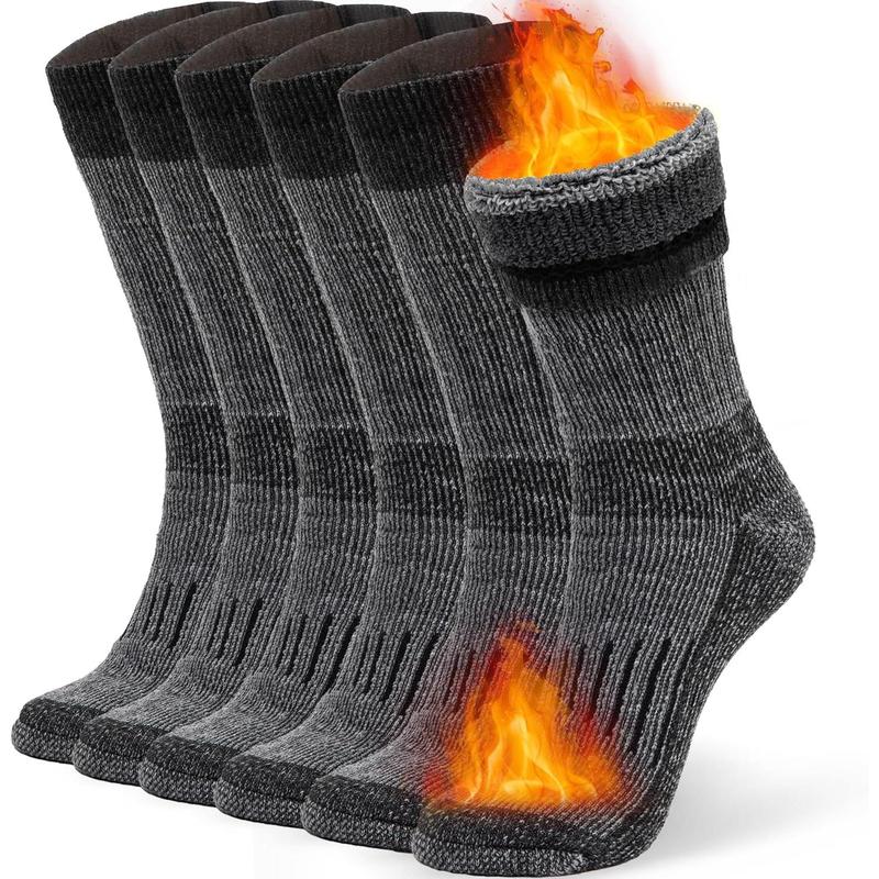 MEMORY OUTDOOR STORE Warm Wool Ski Socks for Winter, Thermal Moisture-Wicking Boot Socks, Shock-Absorbing Scrunch Track Socks, Anti-Odor & Shrink-Resistant Cold Weather Essentials