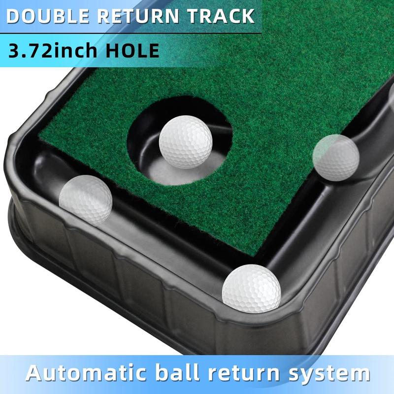 Indoor Golf Putting Mat with Auto-Ball Return, Mini Golf Practice Mat for Home or Office - Golf Training Aid