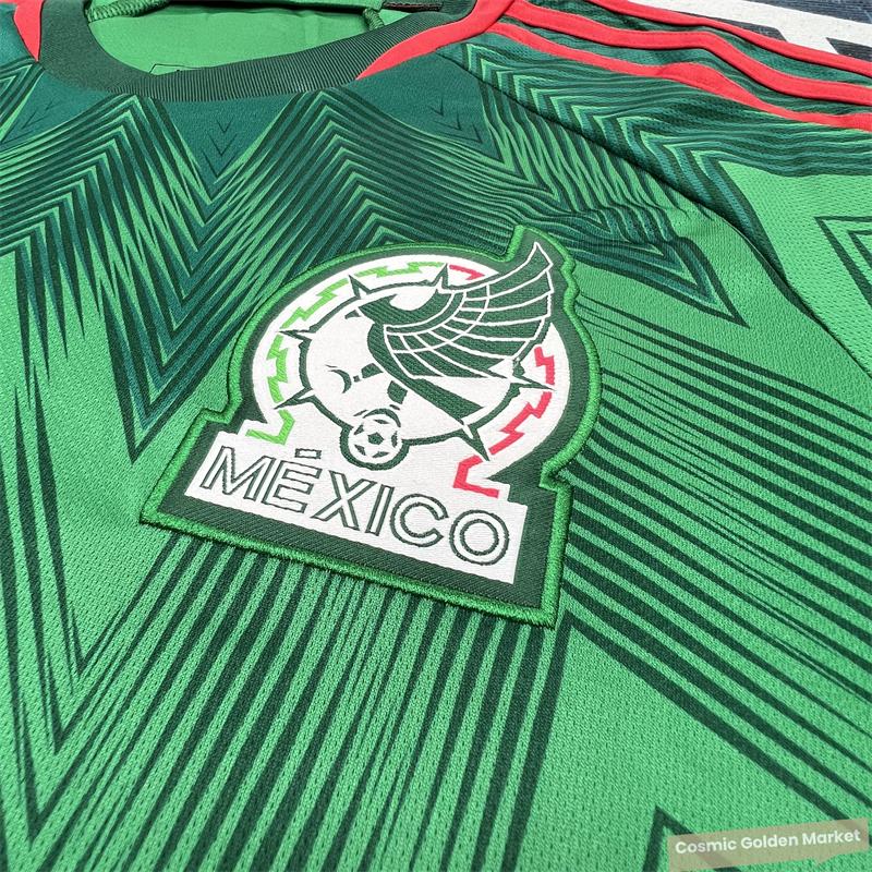 22 Mexico Home Short Sleeve Green Soccer Jerseys