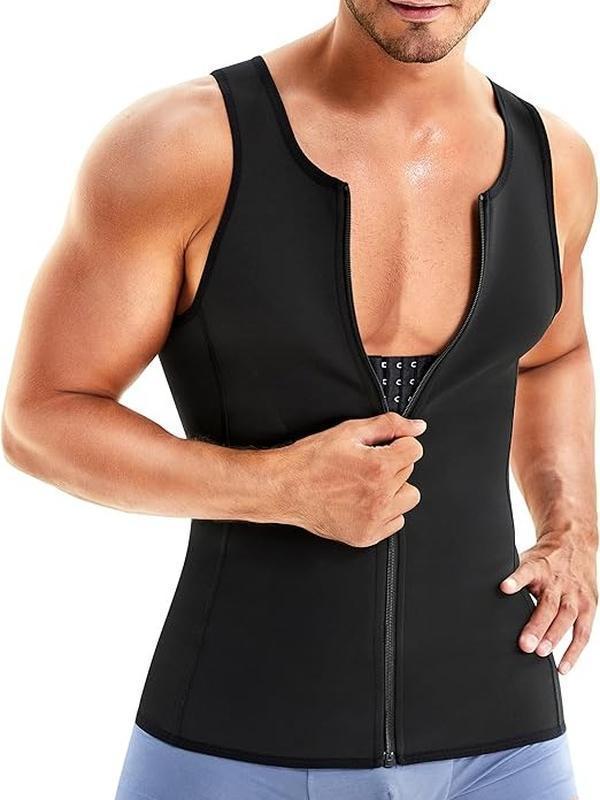 Nebility  Men's Zipper Fitness Girdle Vest Shapewear Tank Top