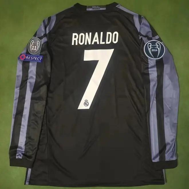 16-17 Season Champions League Edition Real Madrid Away Jersey Ramos Benzema Modric Ronaldo Soccer Jersey Set