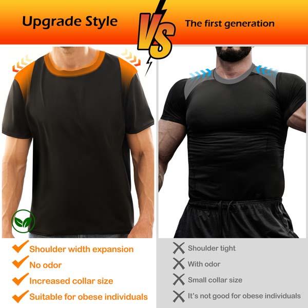 MCTIMIN-Short Sleeve Sauna  T-shirt Tarzan Sport- upgrade generation, Shoulder width expansion, No odor, Increased and fitter collar size, Suitable for obese individuals - Workout Slimming, fast heart rate, Charming Figure, Better Performance