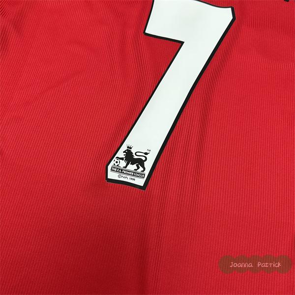 9899 MUFC Vintage Triple Crown Jersey Home No. 7 Beckham Soccer Jersey