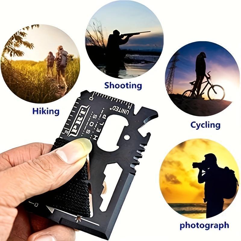 14 in 1 Survival Card Tool, 1 2 Counts Multifunctional Card Tool, Men's Gift and Small Tool Tactical Survival Tool for Outdoor Activities