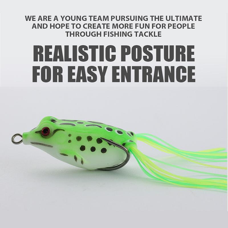 Bionic Frog Shaped Fishing Lure Kit, Realistic Frog Lures with Weedless Hooks, Fishing Accessories for Outdoor Fishing