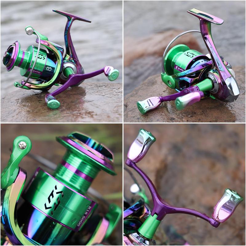 Double Handle Spinning Reel, Professional Left Right Changeable Inter-changable Aluminum Spool Reel for Outdoor Fishing, Fishing Equipment, Christmas Gift