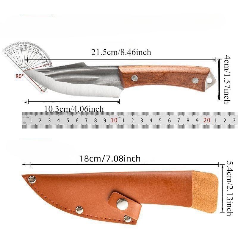 Stainless Steel Knife, 1 Count Portable Fruit Knife with Sheath, Multifunctional Knife for Home Kitchen Outdoor Camping