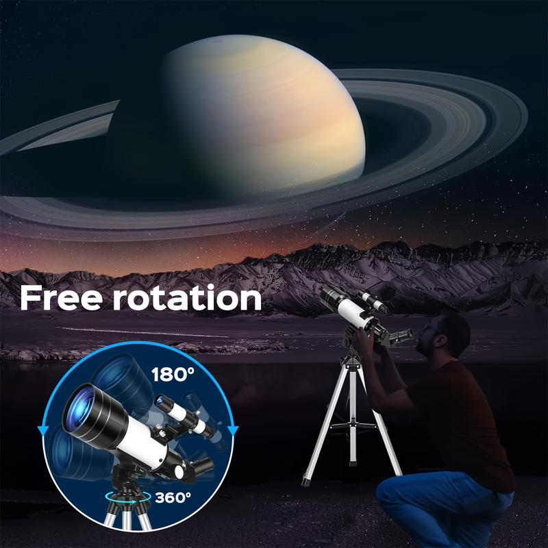 150X Telescope, 70mm Aperture Telescope For Adults High Powered, Portable Astronomical Telescope For Kids With Tripod Phone Adaptere And Wireless Remote