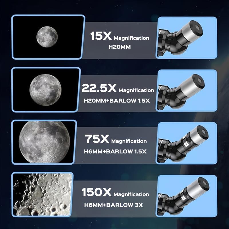 150X Telescope, 70mm Aperture Telescope For Adults High Powered, Portable Astronomical Telescope For Kids With Tripod Phone Adaptere And Wireless Remote