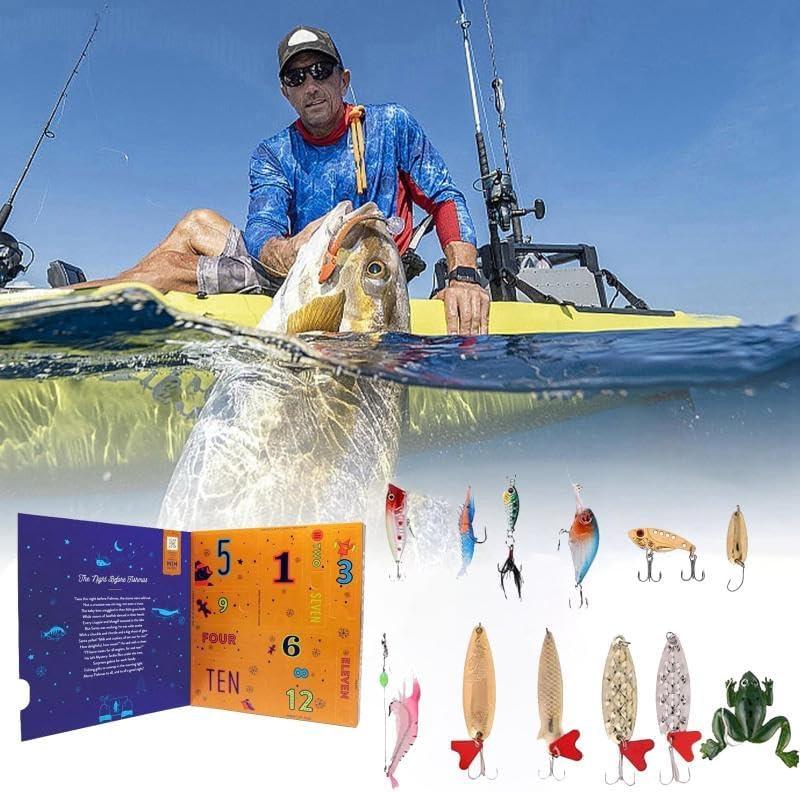 New Fishing Tackle Advent Calendar 2024 12 Days  24 Days, Mystery Tackle Box Bass Fishing Advent Calendar 2024 Advent Calendar Gift For Adult Men Teen Boys