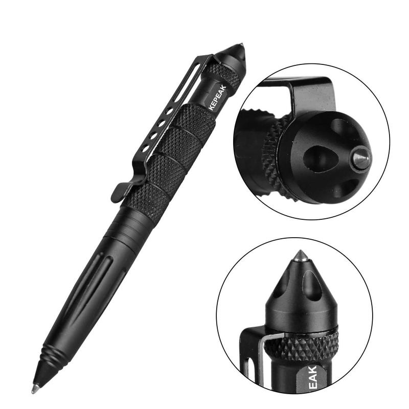 Military Tactical Pen, Professional Self Defense Pen, Emergency Glass Breaker Pen - Tungsten Steel, Writing Tool with 6 Refill tactical  defense