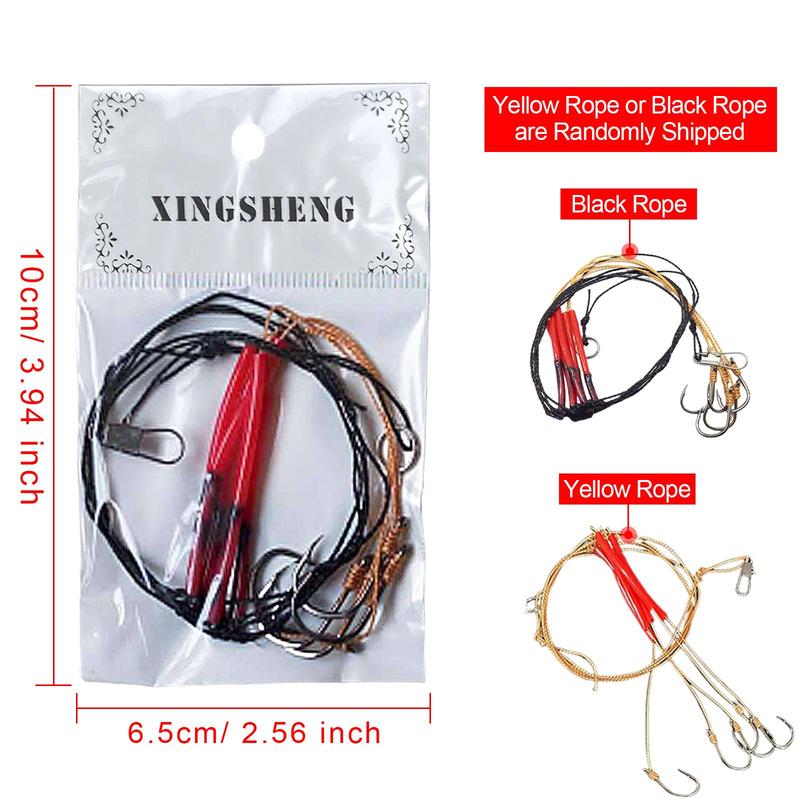 Random Color Anti-tangled Strong Fishing Hook Fishing Wire Set, Stainless Steel Leader Fishing Hook, Fishing String Rig with 5 Hooks, Anti Winding String Hook, Fishing Equipment, Fishing Gear, Christmas, Christmas Gift