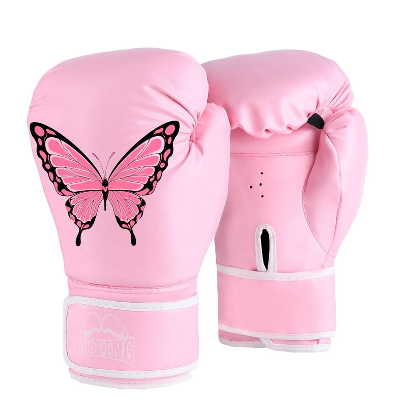 Professional Butterfly Pattern Boxing Gloves, 1 Pair PU Leather Training Gloves, Boxing Training Equipment for Women & Teenager, Sports & Outdoor Accessories, Christmas Gift