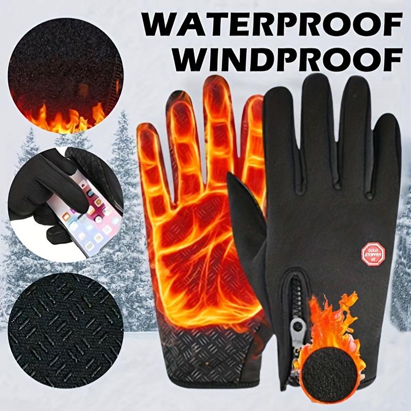 Winter Warm Gloves for Men and Women, Touchscreen Compatible, Non-Slip, Windproof, Cycling Sports Gloves for Outdoor Enthusiasts, Skiing and Cold Weather Activities - Hand Wash Only, Velcro Closure, Knitted Polyester Fabric Waterproof Touch wind  gloves