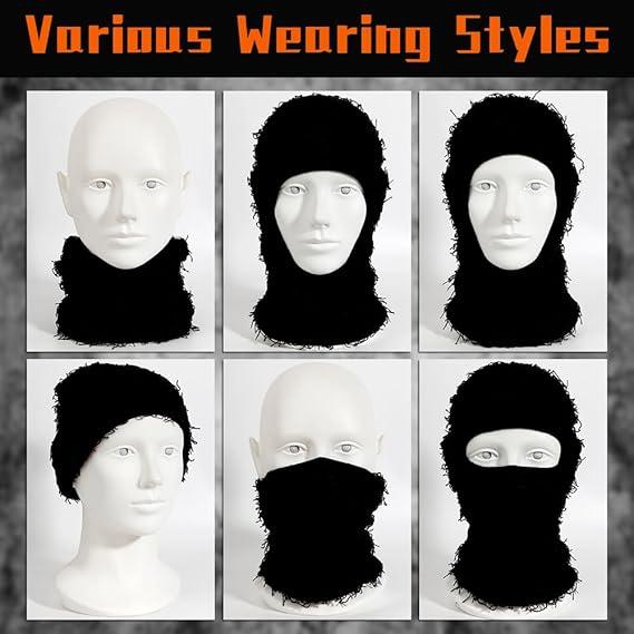 Balaclava Ski Mask for Men Women,2024 Warm Mask,Men gifts ideas,Funny Y2k Style Shiesty Mask Shaggy Knitted Full Face Ski Mask Windproof Neck Warmer