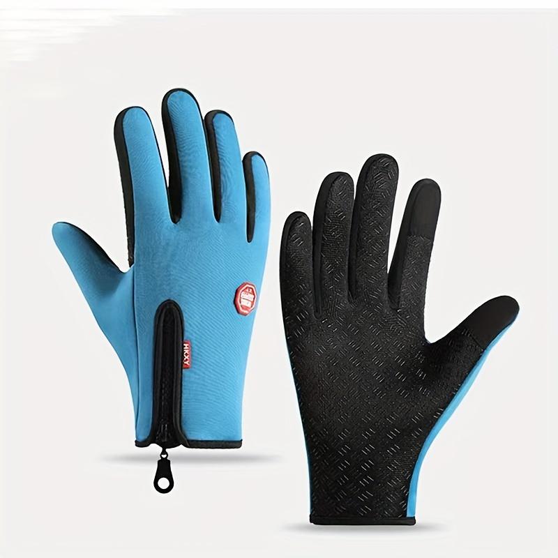 Winter Warm Gloves for Men and Women, Touchscreen Compatible, Non-Slip, Windproof, Cycling Sports Gloves for Outdoor Enthusiasts, Skiing and Cold Weather Activities - Hand Wash Only, Velcro Closure, Knitted Polyester Fabric Waterproof Touch wind  gloves