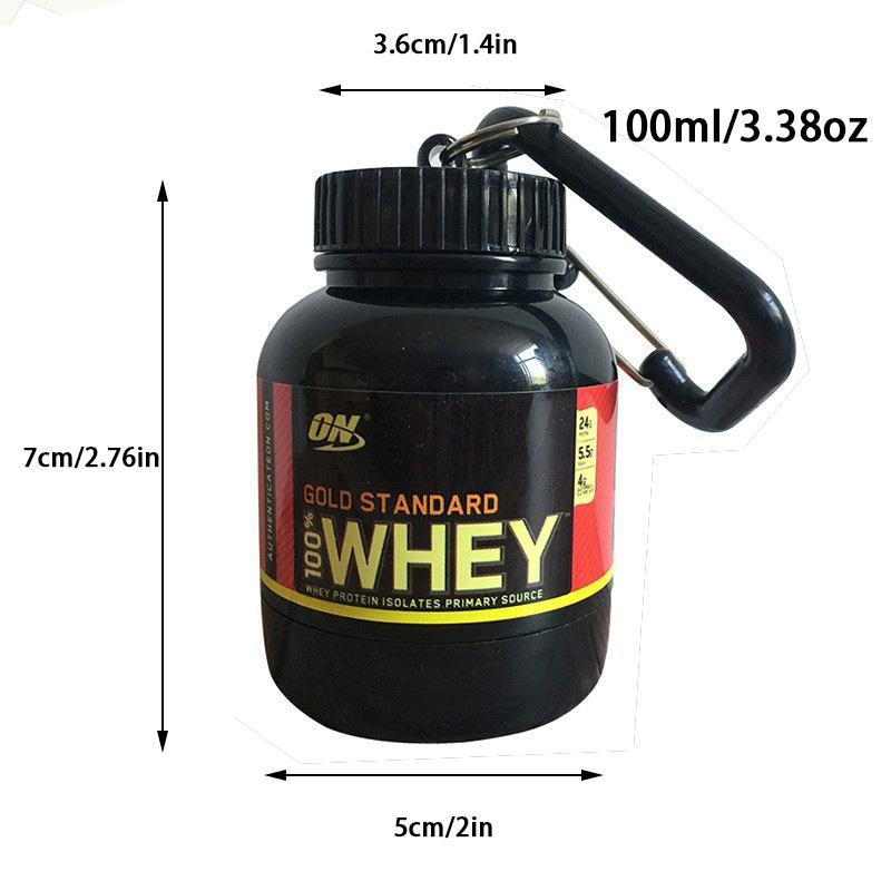 Portable Protein Shaker Bottle, 1 Count 100ML Mini Whey Protein Shaker Bottle, Sports Water Bottle for Outdoor Gym Workout