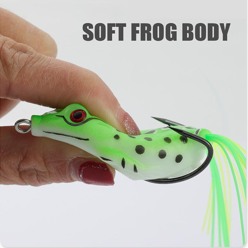 Bionic Frog Shaped Fishing Lure Kit, Realistic Frog Lures with Weedless Hooks, Fishing Accessories for Outdoor Fishing