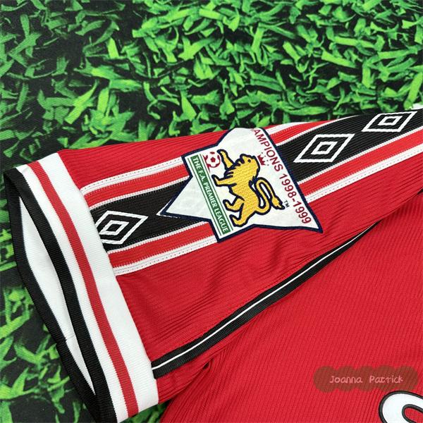 9899 MUFC Vintage Triple Crown Jersey Home No. 7 Beckham Soccer Jersey