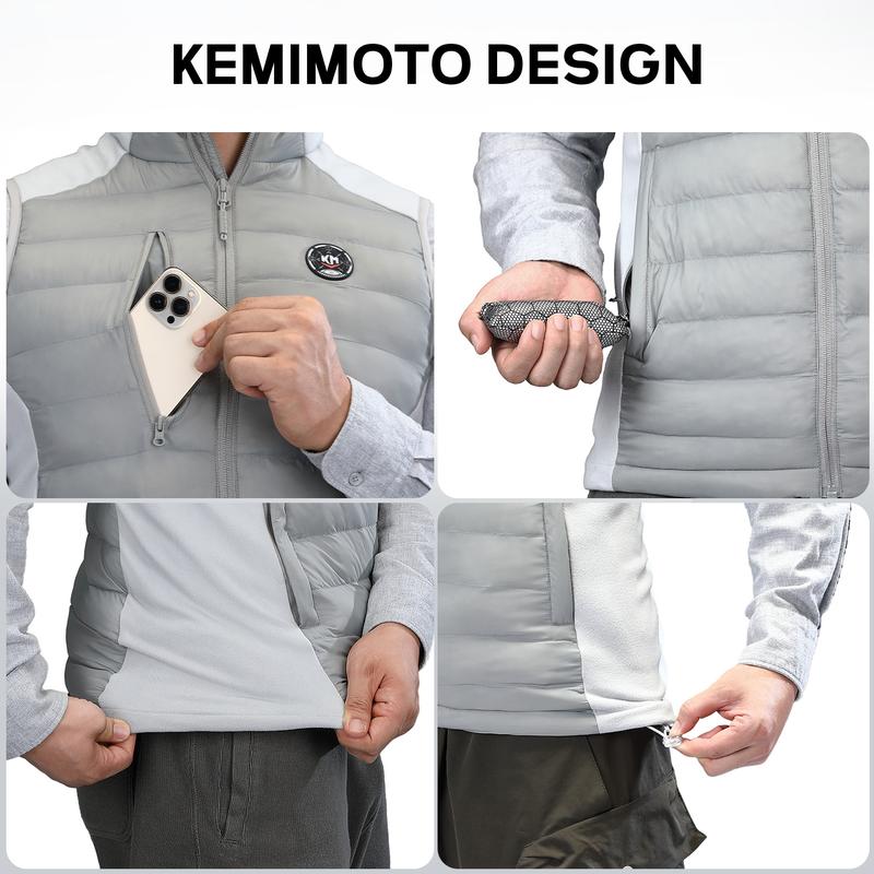 Kemimoto Outdoors Winter Heated Vest for Men Women Thermal Heating Cotton w  Battery for Golf Walking Hiking Sports Vest USB & Type C Charge