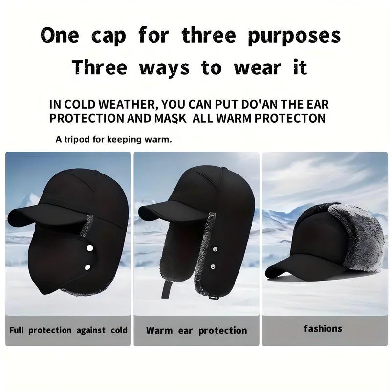 Outdoor Sports Hat with Detachable Mask, Thickened Winter Warm Hat for Skiing, Skating, Climbing, Cycling, Sports & Outdoor Accessories