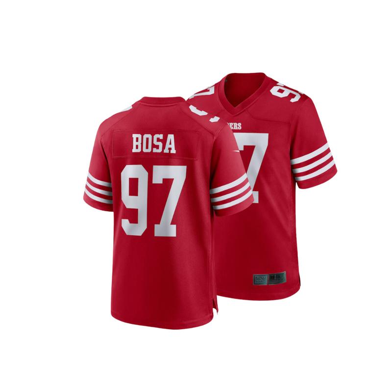 Sans Franciscos 49erss - Nick Bosaa  Player Game Jersey - Scarlet ,Sport Jersey ,Fan Football ,Outdoor Clothing ,Gift for Him