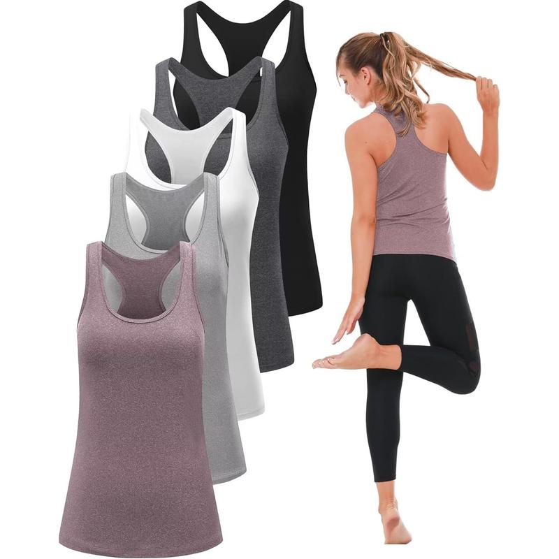 6, 5 or 3 Pack Workout Tank Tops for Women, Athletic Sports Tank Tops, Compression Sleeveless Dry Fit Shirts