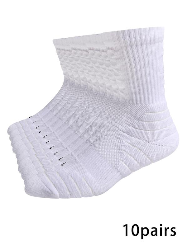 Unisex's Solid Athletic Socks, Sporty Breathable Comfortable Sports Crew Socks, Compression Socks, Athletic Sports Socks for Men & Women