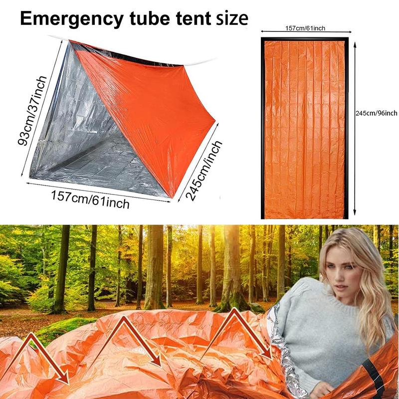 Waterproof Windproof Foldable Thermal Tent, Triangular Design Emergency Warm Tent, Lightweight Film Living Tent for Outdoor Hiking, Camping Accessories, Camping & Hiking Equipment, Music Festival Accessories, Christmas Gift