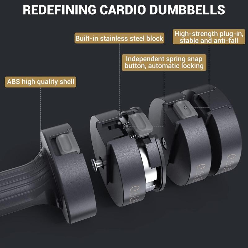 Adjustable Dumbbells Hand Weights Set: Sport 5 lb Dumbbells Set of 2 Each 2lb 3lb 4lb 5lb Free Weights Fast Adjust Weight 4 In 1 Weights Dumbbells Set for Women Men Home Gym Exercise Training