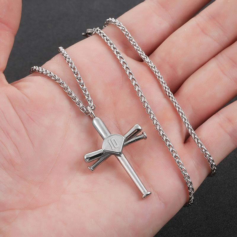 Titanium Steel Outdoor Baseball Bat Titanium Steel Cross Stainless Steel Baseball Number 0-99 Tide Accessories for Men and Women